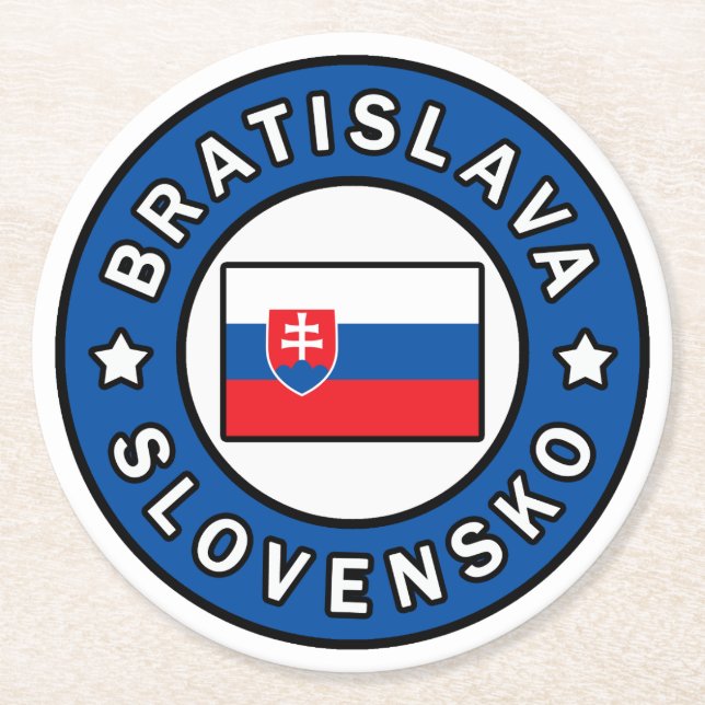 Bratislava Slovensko Round Paper Coaster (Front)