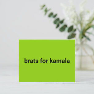 Brats for kamala simple modern black lime green postcard