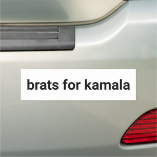 Brats for kamala simple modern funny black white car magnet