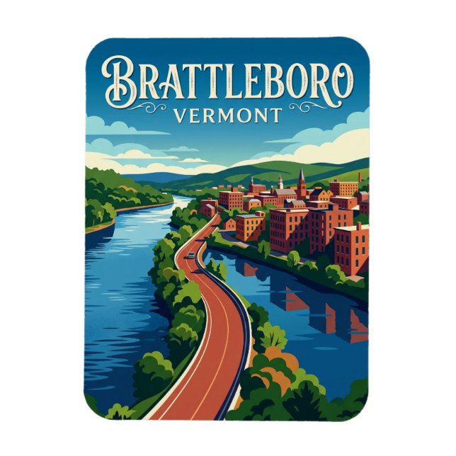 Brattleboro USA Magnet (Vertical)