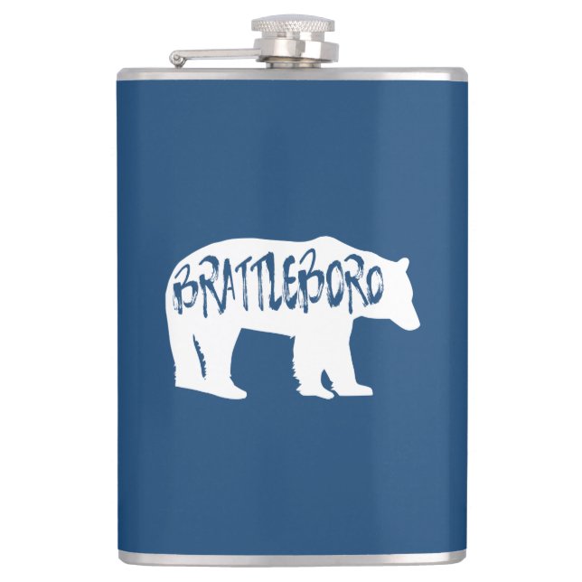 Brattleboro Vermont Bear Flask (Front)