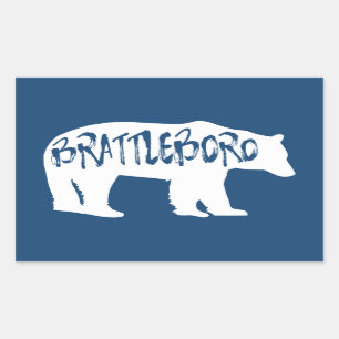 Brattleboro Vermont Bear Rectangular Sticker