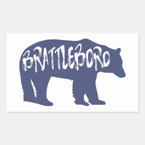 Brattleboro Vermont Bear Rectangular Sticker