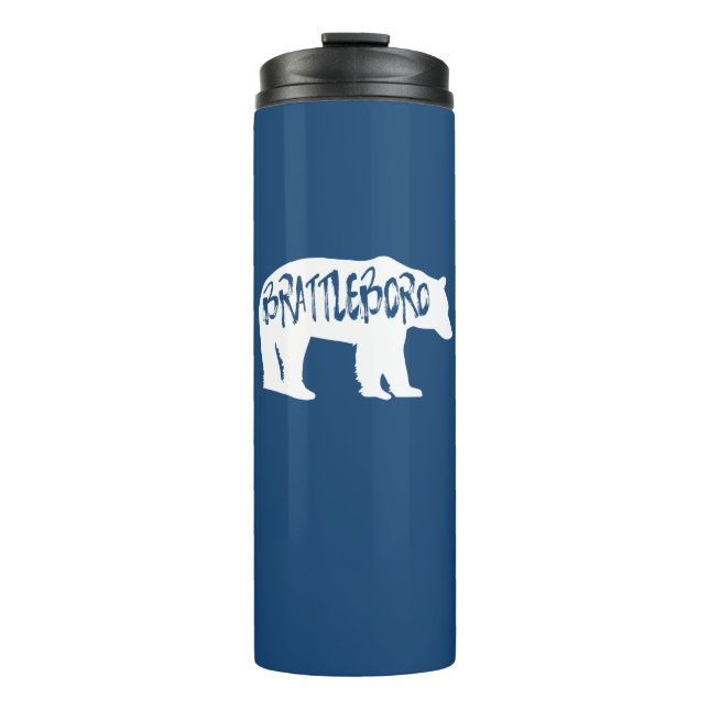 Brattleboro Vermont Bear Thermal Tumbler (Front)