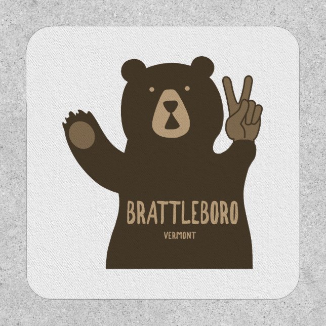 Brattleboro Vermont Peace Bear Patch (Front)