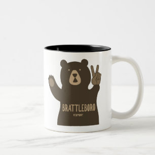 Brattleboro Vermont Peace Bear Two-Tone Coffee Mug