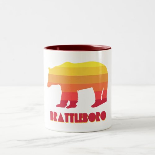 Brattleboro Vermont Rainbow Bear Two_Tone Coffee Mug
