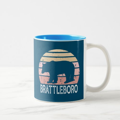 Brattleboro Vermont Retro Bear Two_Tone Coffee Mug