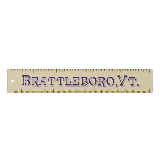 Brattleboro, VT 1886 Logo Ruler (Front)