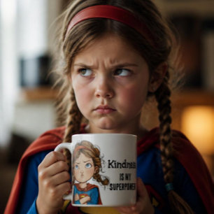 Bratty Superhero Girl Cartoon Coffee Mug