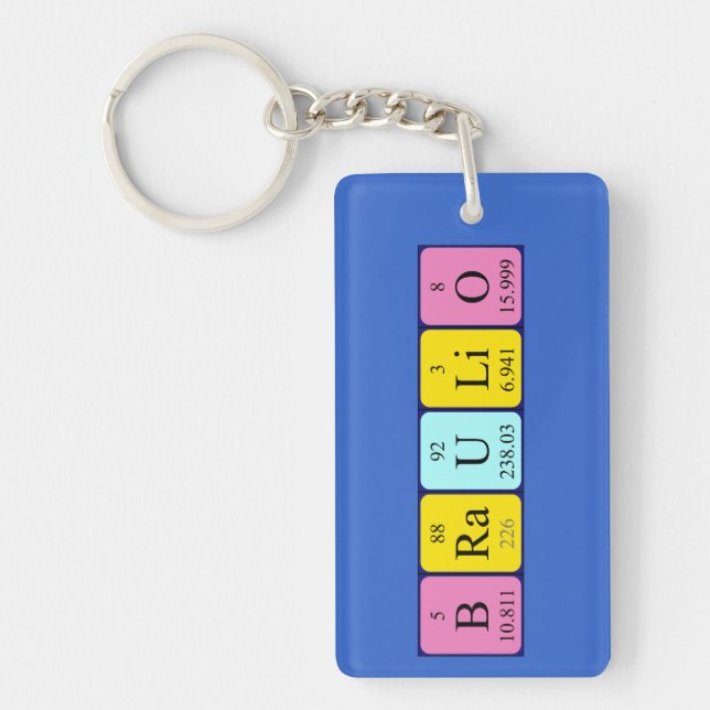Braulio periodic table name keyring (Front)
