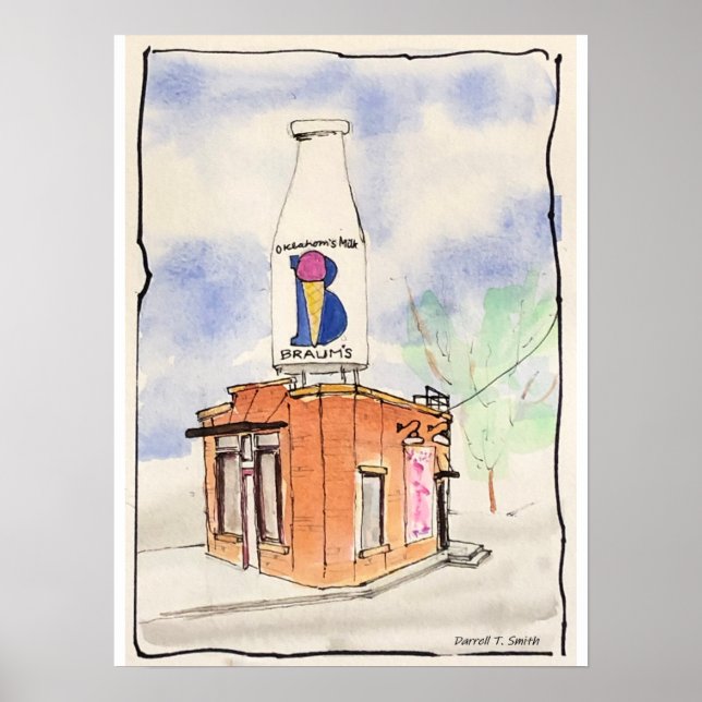 Braums Milk Bottle Building - Oklahoma City, OK Poster (Front)