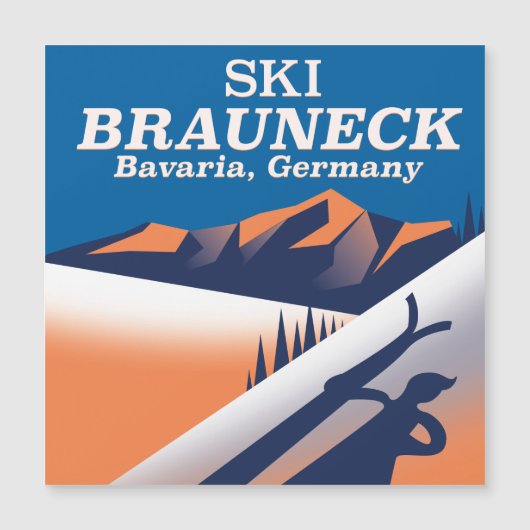 Brauneck Bavaria, vintage ski poster. (Front)