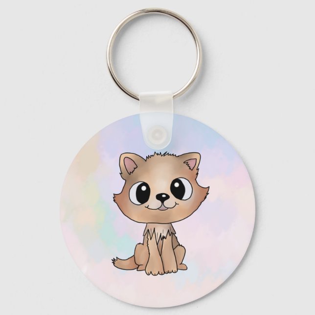 braunes Kätzchen  Keychain (Front)