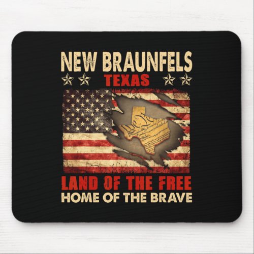 Braunfels Texas Usa Flag 4th Of July  Mouse Pad