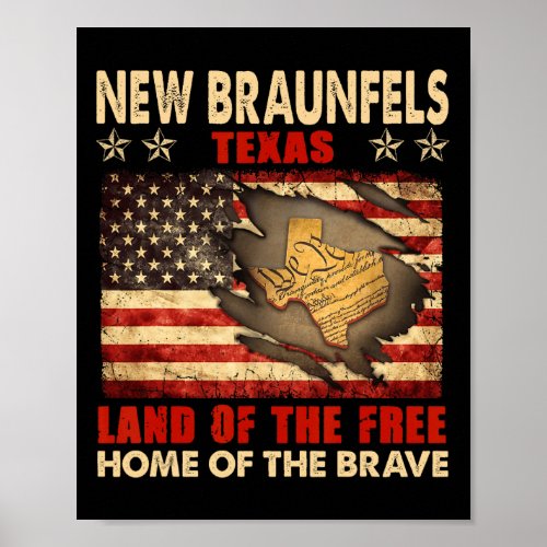 Braunfels Texas Usa Flag 4th Of July  Poster