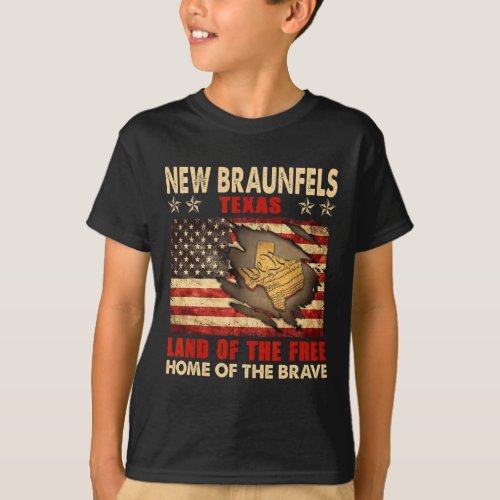 Braunfels Texas Usa Flag 4th Of July  T_Shirt