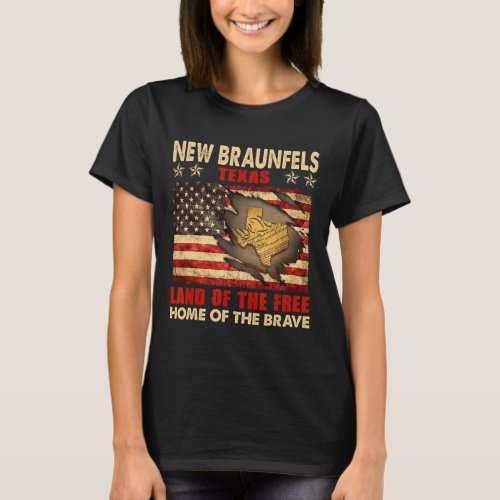 Braunfels Texas Usa Flag 4th Of July  T_Shirt
