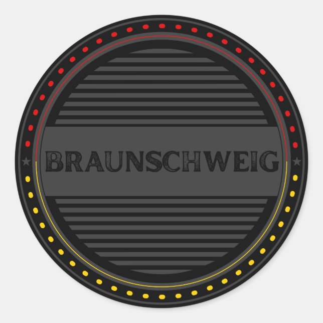 Braunschweig City Pride Emblem – German Identity Classic Round Sticker (Front)