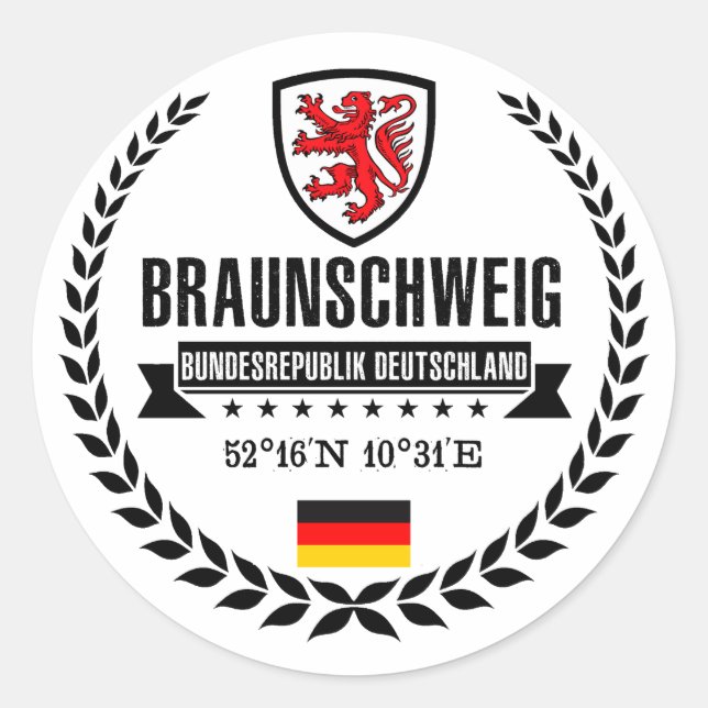 Braunschweig Classic Round Sticker (Front)