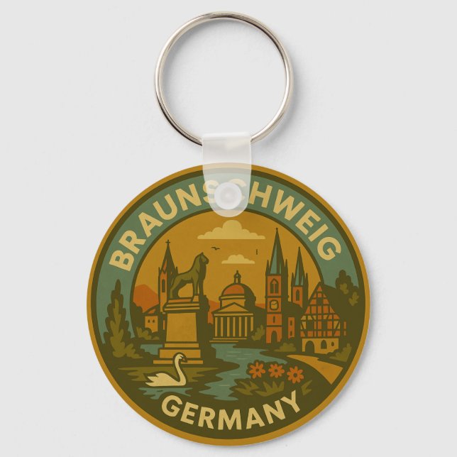 Braunschweig Germany Cityscape Keychain (Front)
