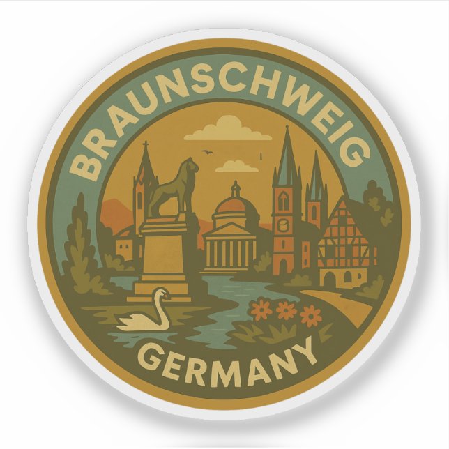 Braunschweig Germany Cityscape Sticker (Front)