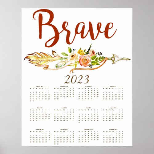 Brave 2023 calendar poster