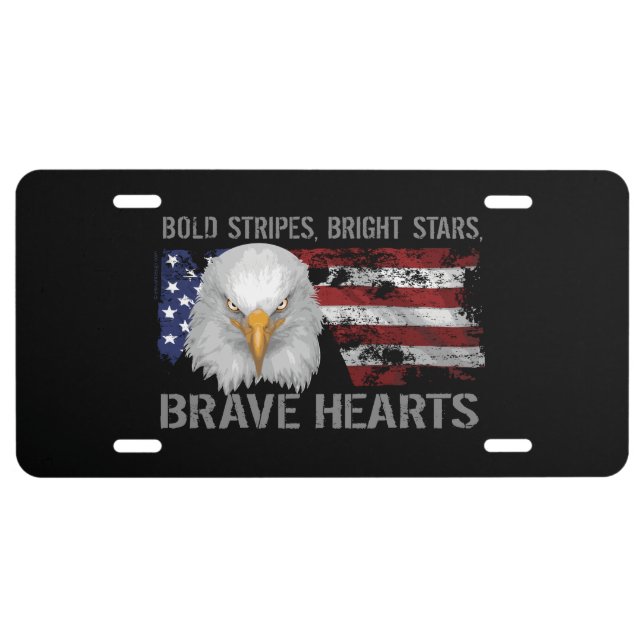 Brave American Hearts License Plate (Front)