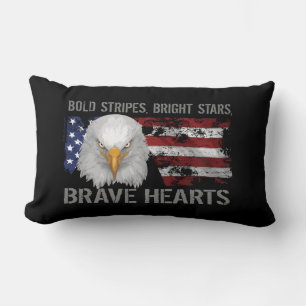 Brave American Hearts Lumbar Pillow