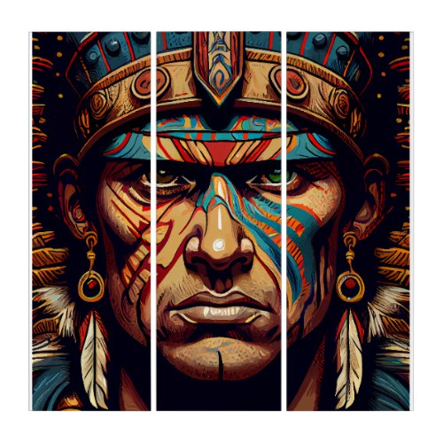 Brave and Bold The Aztec Warrior Rises Triptych