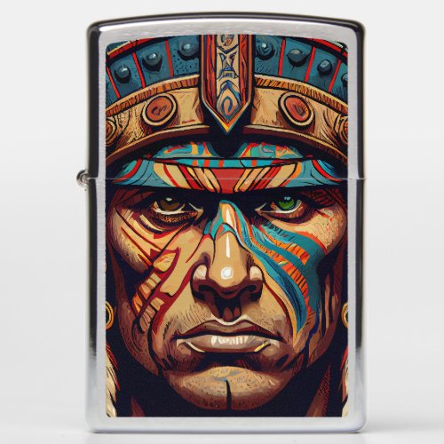 Brave and Bold The Aztec Warrior Rises Zippo Lighter
