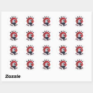 Brave and Free Eagle Classic Round Sticker