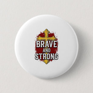 Brave and Strong Vintage Cross Shirt Design_1 Button