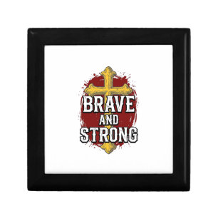 Brave and Strong Vintage Cross Shirt Design_1 Gift Box