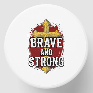 Brave and Strong Vintage Cross Shirt Design_1 Mini Candle Favors