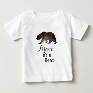 Brave as a Bear Watercolor Typography Baby T-Shirt