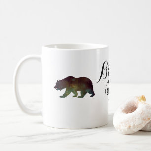 Brave as a Bear Watercolor Typography Coffee Mug