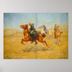 Brave Cavalryman Saving a fellow Solider Poster