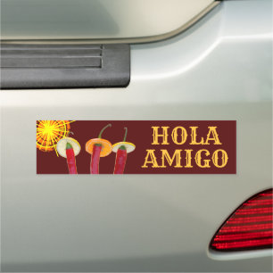 Brave Chili Peppers Hola Amigo Funny Customizable Car Magnet