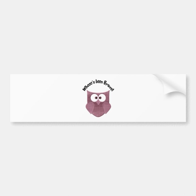 Brave Cute  Pink Owl Bumper Sticker (Front)