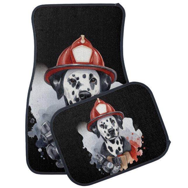 Brave Dalmatian fireman saves the day! Car Floor Mat (Set)