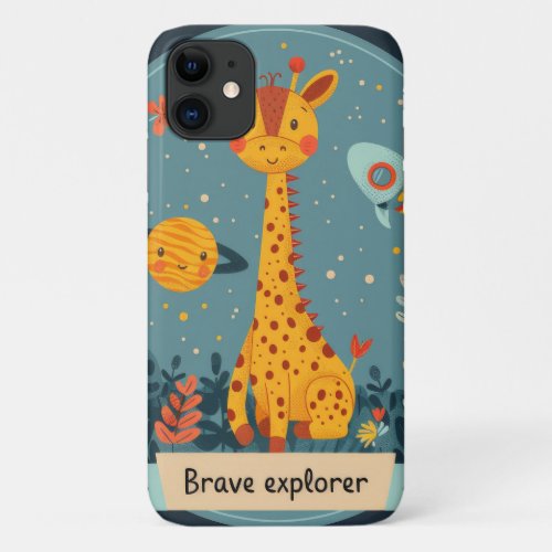 Brave Explorer Encounter with a Giraffe iPhone 11 Case