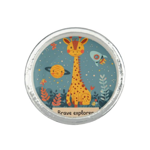 Brave Explorer Encounter with a Giraffe Ring