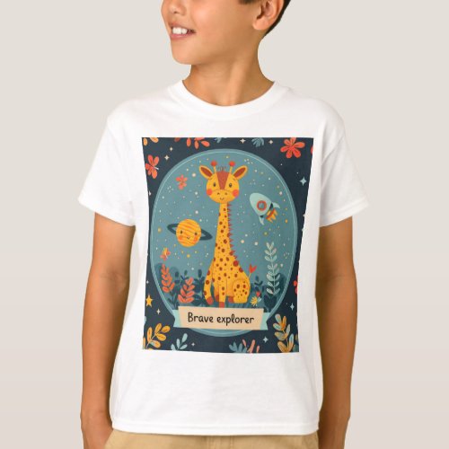 Brave Explorer Encounter with a Giraffe T_Shirt