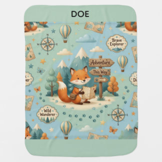 Brave Explorer Fox, Woodland Nursery Blanket