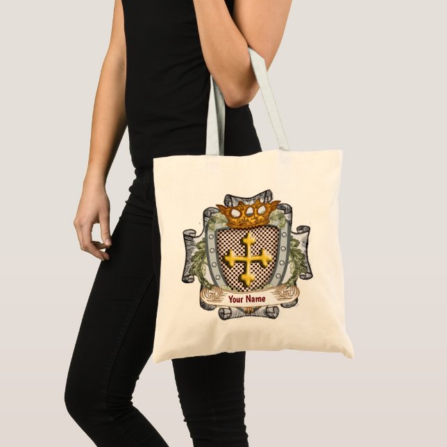 Brave Family Crest Surname Tote Bag (Front (Product))