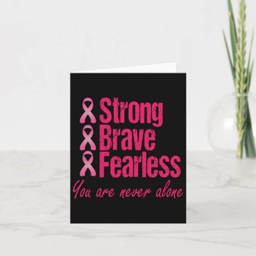 Brave Fearless Breast Cancer Survivor Gift  Card