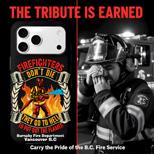 Brave firefighter battling fierce flames at dusk iPhone 17 pro max case