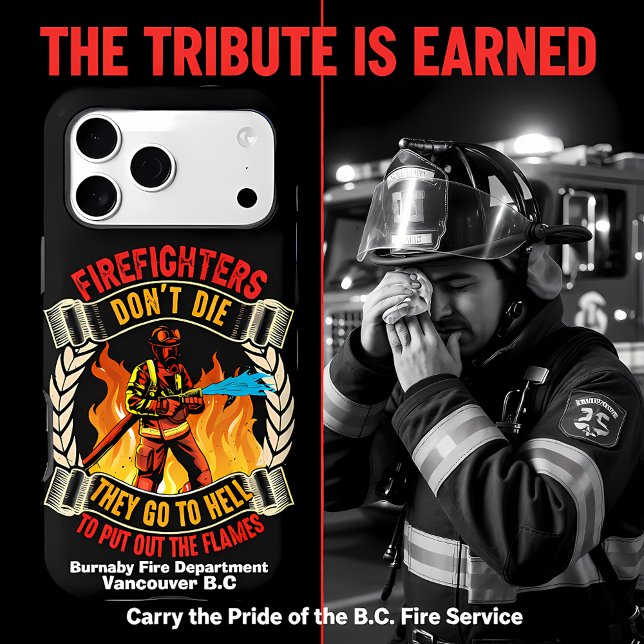 Brave firefighter battling fierce flames at dusk Case-Mate iPhone case (Creator Uploaded)