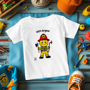 Brave Firefighter Emoji – Fun and Colorful Baby T-Shirt